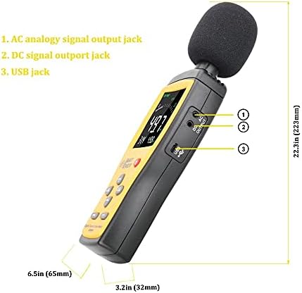 UOEIDOSB digitalni zvuk Merač nivoa zvuka Decibel Audio tester 30 ~ 130 DBA boja LCD ekran Automobilski