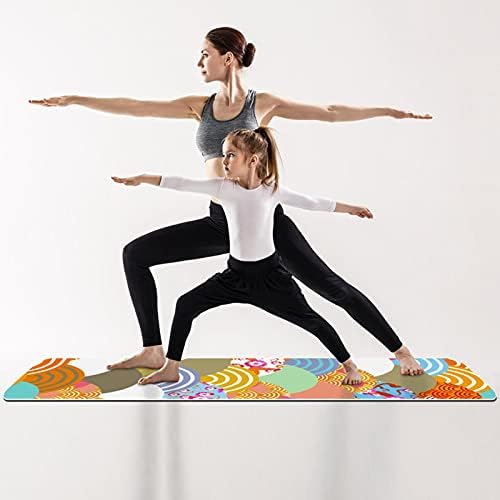 Debela neklizajuća Vježba & amp; fitnes 1/4 prostirka za jogu sa ribljim vagama japanski Print za Yoga Pilates