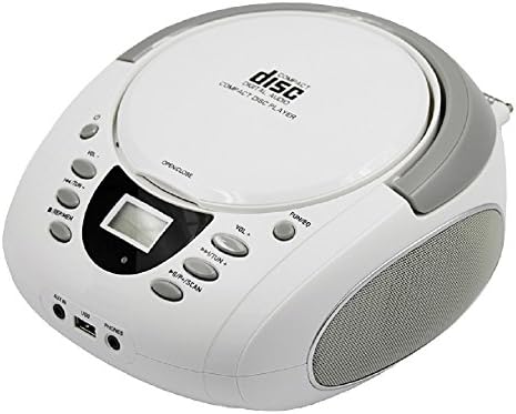 LONPOO Portable Boombox - CD player, Bluetooth, USB, MP3, AUX, FM radio, prenosivi, ugrađeni stereo zvučnici,