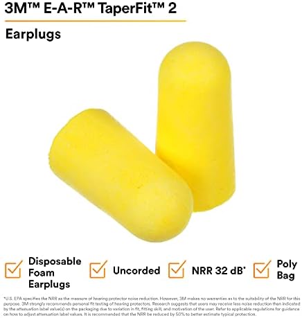 3m Čepovi za uši, 200/kutija, E-A-R TaperFit2 312-1219, bez snimanja, za jednokratnu upotrebu, Pena, NRR