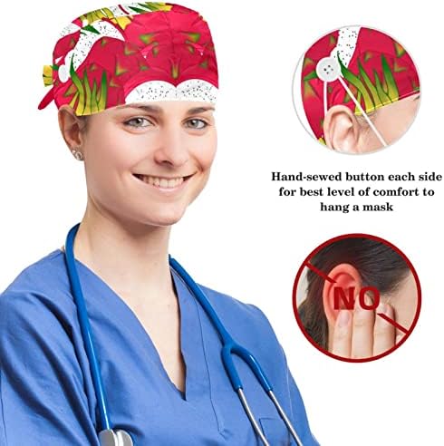 Yoyoamoy apstraktni uzorak šarene ženske radne kape sa tipkama i duksevima, podesiva hirurška kapa