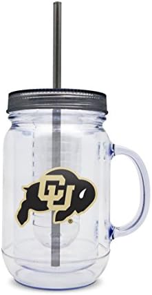 NCAA Colorado Buffalos 16oz plastike Infuser Mason Jar sa slamom