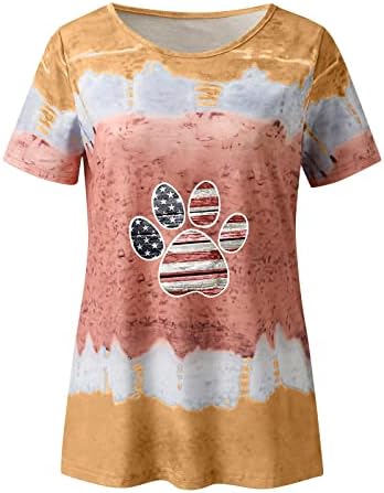4. srpnja Košulje Žene USA zastava Thirts Majice Summer Casual Tops Kratki rukav Majica Patriot Comfy Loose