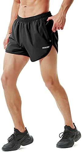 TENJOY muške kratke hlače za trčanje atletske hlače za teretanu za muškarce sportske kratke hlače od 3 inča