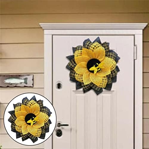 YFQHDD 14 Umjetni vijenac za prednje vrata pčelinji cvjetni vijenac unutarnji vanjski zidni zid na otvorenom