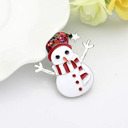 DUOWEI Lovely 6 boje Božić snjegović broš šarm šal ukras crtani Pin za žene djevojke nakit poklon