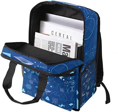 Tbouobt putni ruksak lagani laptop casual ruksak za žene muškarci, plavi element simbol geometrije