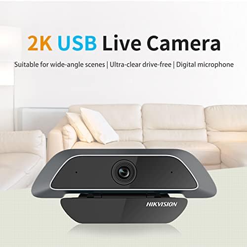 Hikvision 2k 25fps/30fps Full HD web kamera sa mikrofonom, USB Web kamera sa ugrađenim mikrofonima za smanjenje