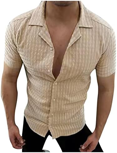 Muška Moda Casual jednobojna majica sa dugmadima sa kratkim rukavima u proljeće i ljeto Casual majica