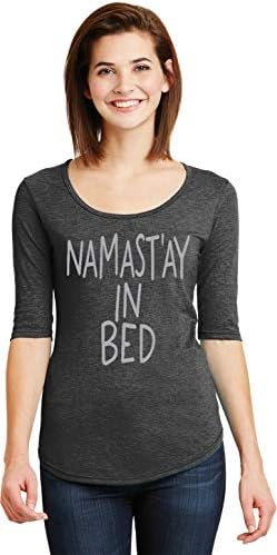 Ženska yoga majica Namast'ay u krevetu 3/4 rukave s rukavima