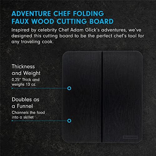 Messermeister Adventure Chef sklopiva ploča za rezanje umjetnog drveta, Crna-izdržljiva TPE-odolijeva hladnom