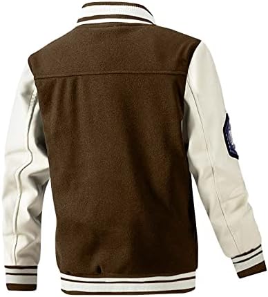 Baseball jakna, slovo Grafički sportski bomber varsity fakultet uniforma, vintage prednji gumb patchwork