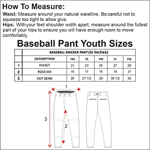 WEARCOG Boy's bejzbol pantalone / bijele omladinske pantalone polu-opuštenog kroja bejzbol pantalone