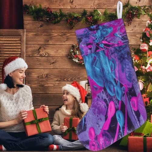 CFPolar ljubičastih tekućih božićnih čarapa, personalizirane božićne čarape Kućni ukrasi Božićni ukras poklon 17.7 x 7,8 inča