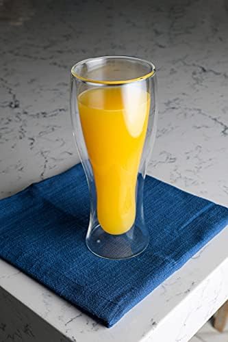 Lemonsoda staklena šolja za piće sa duplim zidovima - Set od 4-12, 5 oz - održavajte pića izolovana