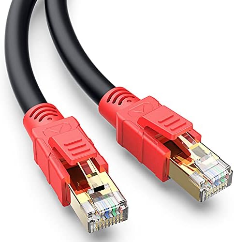 Mopfxt Cat 8 vanjski Ethernet kabl 200 ft, zaštićen 26awg 40Gbps 2000Mhz SFTP, High Duty High Speed Cat8