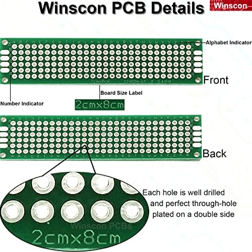 10pcs prototip PCB ploče, dvostrane PCB ploče Prototype komplet 8x12 Univerzalni PCBS Dizajn DIY LOUNDING