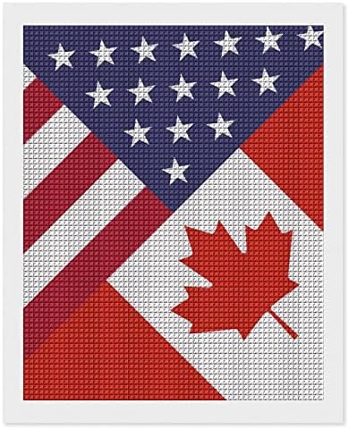 Amerika Kanada Zastava Dekorativne dijamantske slike Funny 5d DIY COLL BOGION DIAMOND DOCES Slike Početna