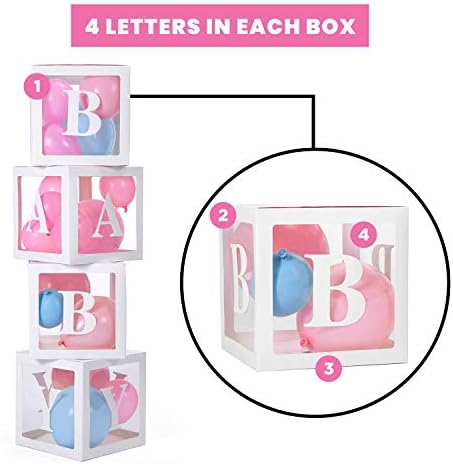 Kutija za bebe, dekorati za bebe za kutije za bebe, 20 komada blokira ukrase za rodno otkrivanje zabave, savršeno kao dekoracija za bebe za dečko i devojčicu, kutiju sa balonom Decoratio