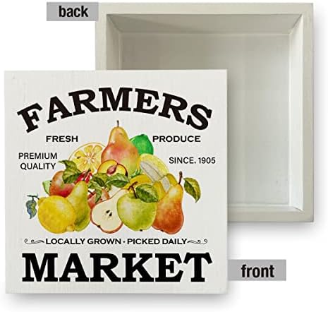 Poljoprivredni market Wood Box znak Rustikalno šareno voće drvena kutija potpisuje dekorativni državni znak