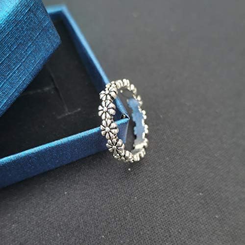 GRHOSE Vintage mali srebrni prsten, suncokretov prsten Tiny Dainty Flower Ring 925 srebrni prsten za žene delikatan svakodnevni prsten najbolji idealni poklon za djevojčice & žene