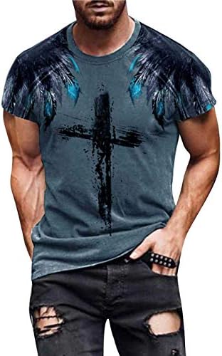 Muška ljetna grafička majica, muški dugi rukav 3D tiskani životinjski vrhovi casual coffy izlaska majica