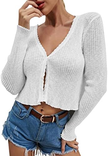 Žene pune gumb prema dolje s dugim rukavima Classic Clat Crw Knit kardigan džemper pamučni kardigan žene