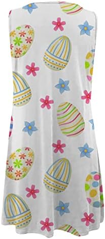 LCEPCY WOMENS Uskršnja haljina za jaje Ležerna haljina za labavu rezervoar 2023 Ljetna kratka mini haljina