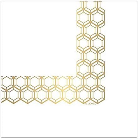 Lenox Prismatic Gold Hexagon uzorak za jednokratnu upotrebu za piće i koktel salvete, 5 Š x 5 L, 20kom