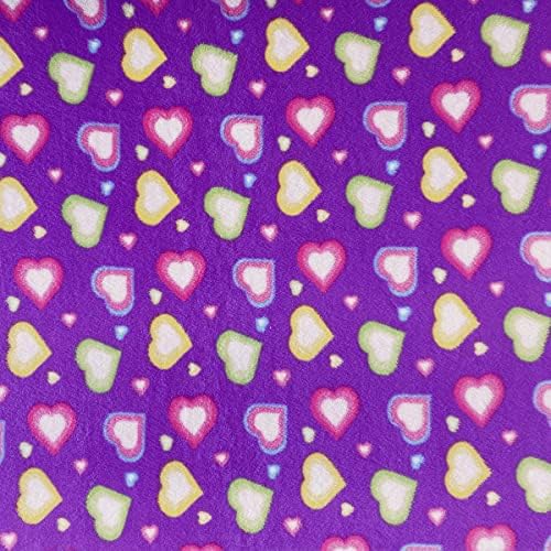 Pico Textiles Colorful Hearts allover Fleece Fabric - 4 Yards Bolt-Style PT1014