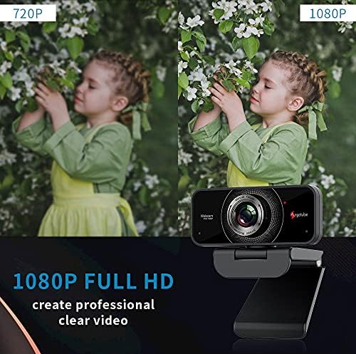 Angetube 1080p Web kamera sa mikrofonom - USB Računarska kamera za Laptop/Desktop/Mac - HD PC Web kamera za Zoom/Skype/timovi/Xbox, Streaming / Video konferencije | pozivanje