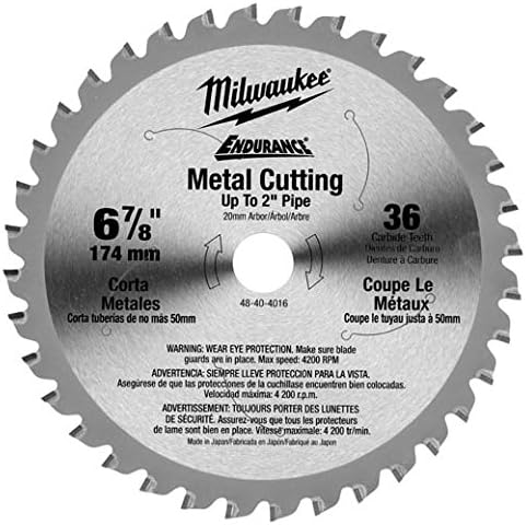 Milwaukee 48-40-4016 Crni Metal Cuttint Kružna Testera 6-7 / 8-Inčni 36 Zub