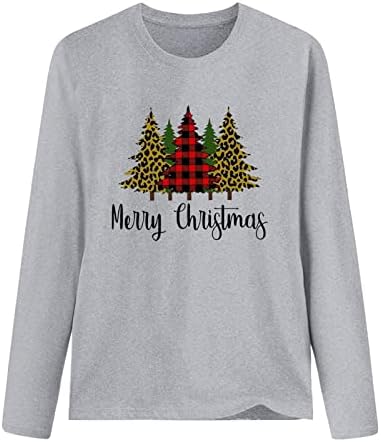 Mrgiinri 2022 Sretan božićni duks za žene Dressy Case Crewneck s dugim rukavima pulover s dugim rukavima Xmas Ispiši labave vrhove