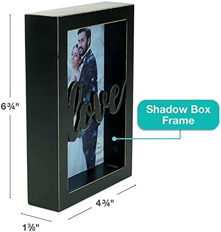 Excely Global Products 4x6 Love Shadow Box Frame: spreman za objesiti ili koristiti tablicu. Rustikal, Barnwood,