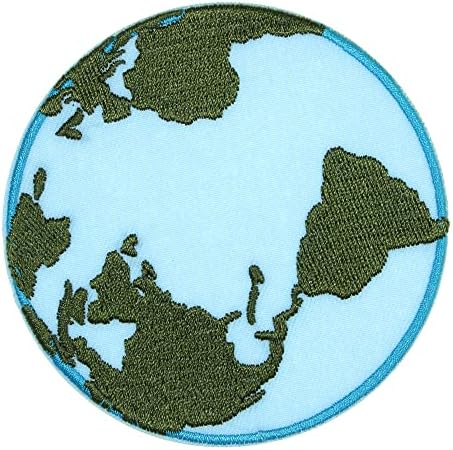 JPT - Plava Zemlja Svjetska planeta Karta Kontinent Travel Slatka crtani izvezeni Applique Gvozden / šivanje