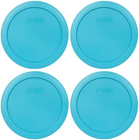 Pyrex 7201-PC 4 šolje Surf plavog okruglog plastičnog poklopca za čuvanje hrane - 4 Pakovanje