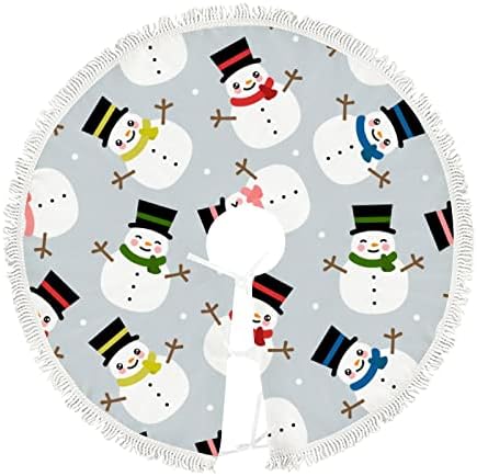 Velika suknja sa drvećem slatka snjegović sa tasselom, Xmas Dekoracije drveća Seoska kuća za cijelu sezonu