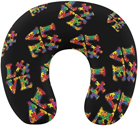 Love Autism Svjesnost Puzzle vrat Jastuk za mekani jastuk za pranje u obliku slova U-u obliku uredskog ureda