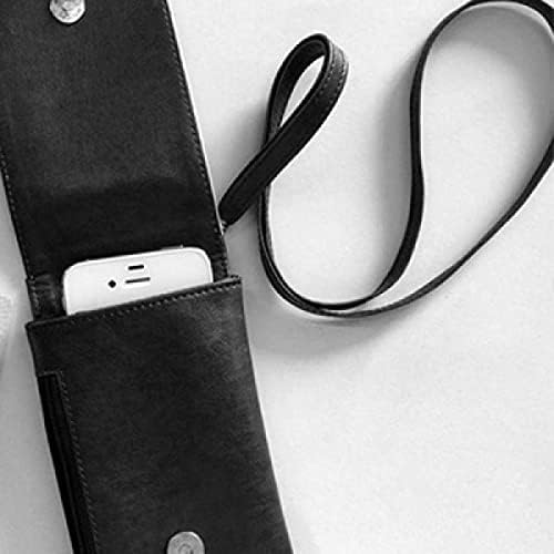 Romske brojeve tri u crnom siluetu Telefon novčanik torbica viseći mobilni torbica crnog džepa