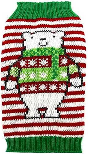 QuineMene Cat Božićni džemper Polarni medvjed pas Xmas Klasični pleteni odjeća Mašina za mašinu za mašinu