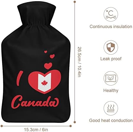 Volim Kanadu Kanada Flagta za toplu vodu Izdržljiva topla torba za toplu vodu za kućni krevet