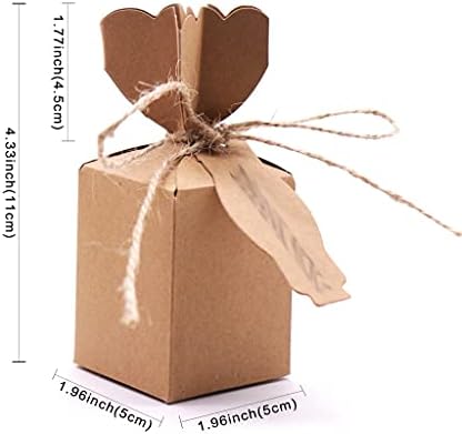ZJHYXYH 10kom Kraft papir smeđe kese bombona poklon Kutijahvala vam kartice za Božićnu svadbenu zabavu favorizira