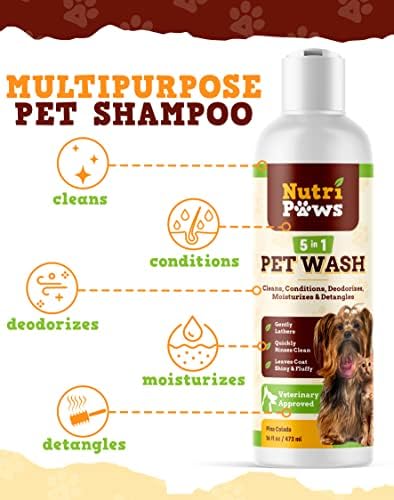 Nutripaws šampon za pse i regenerator za svrab kože - šampon za štene-šampon za mačke za osjetljivu kožu-šampon
