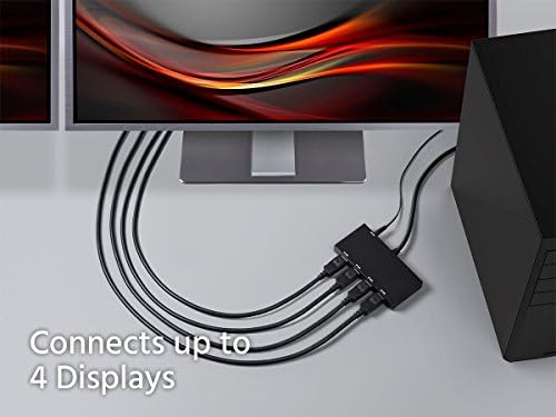 Monoprice 4-port DisplayPort 1.2 za DisplayPort multi-potok transportno čvorišta, DP do DP Black