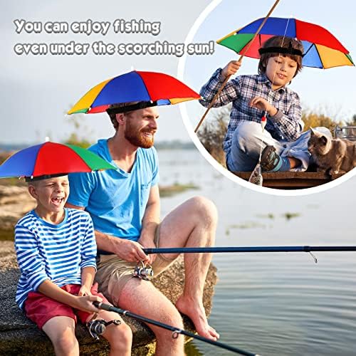 12 kom. Rainbow Kišobran za odrasle i djecu 20 inčni promjer Rainbow Cap Cap Šareni ljetni kišobran šešir