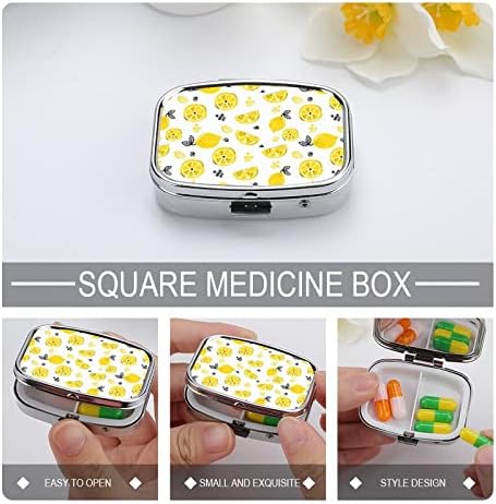 Kutija za pilule limunovo voće uzorak kvadratnog oblika futrola za tablete za lijekove prenosiva kutija