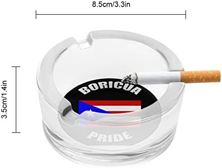 Vintage Boricua Pride Portorikan rein PR zastava okrugli stakleni držač pepeljara za cigarete Kućište Slatko