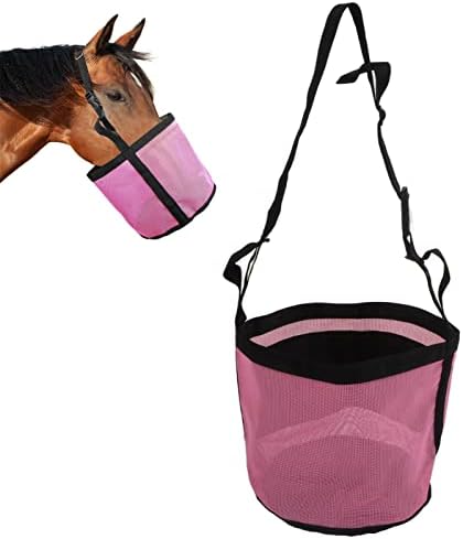 Gloglow torba za hranu za konje, mrežasta torba za nos sa dizajnom prosipanja za ishranu zrna u prahu
