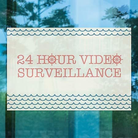 CGsignLab | 24-satni video nadzor -Nautični val prozor Cling | 36 x24