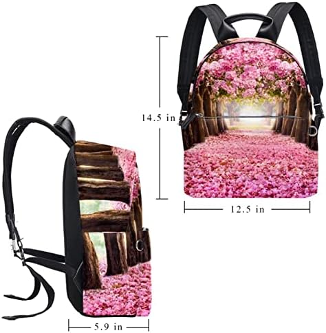Tbouobt kožni ruksak za putovanja Lagani laptop casual ruksak za žene muškarci, ružičasti cvjetovi cvjetovi